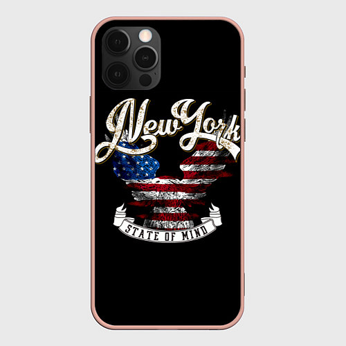Чехол iPhone 12 Pro Max New York, state of mind / 3D-Светло-розовый – фото 1