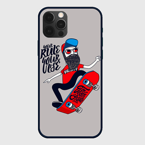 Чехол iPhone 12 Pro Max Skaterboard Rule / 3D-Черный – фото 1