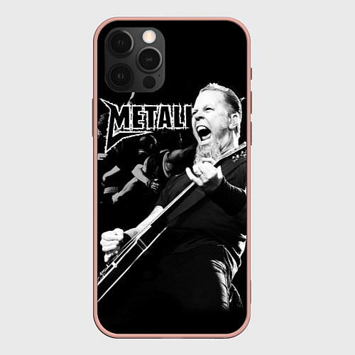 Чехол iPhone 12 Pro Max Metallica / 3D-Светло-розовый – фото 1