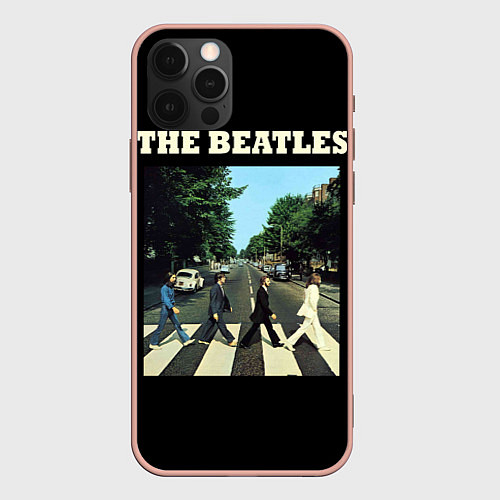 Чехол iPhone 12 Pro Max The Beatles: Abbey Road / 3D-Светло-розовый – фото 1
