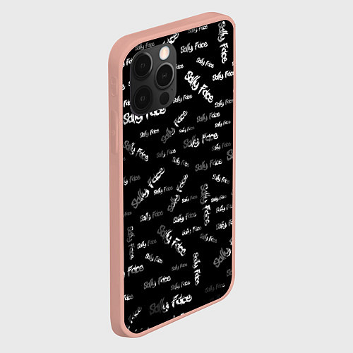 Чехол iPhone 12 Pro Max Sally Face: Black Pattern / 3D-Светло-розовый – фото 2