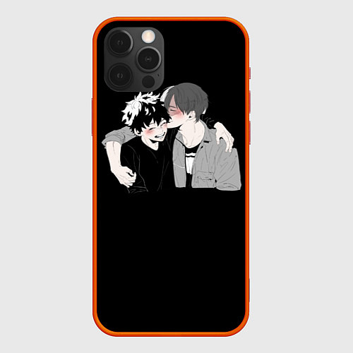 Чехол iPhone 12 Pro Max My Hero Academia целуются / 3D-Красный – фото 1