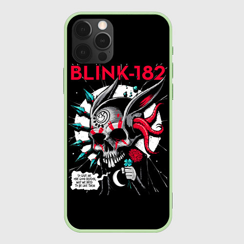 Чехол iPhone 12 Pro Max Blink-182: Death Punk / 3D-Салатовый – фото 1