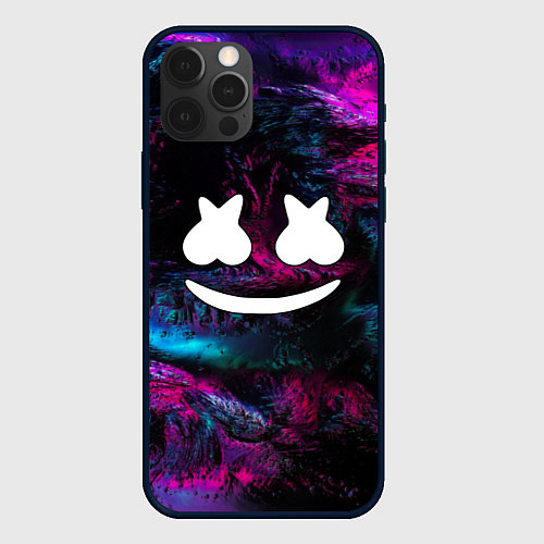 Чехол iPhone 12 Pro Max Marshmello NEON / 3D-Черный – фото 1