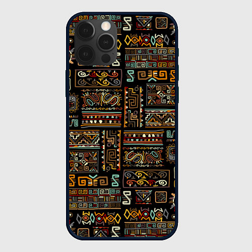 Чехол iPhone 12 Pro Max Этнический орнамент - Африка / 3D-Черный – фото 1