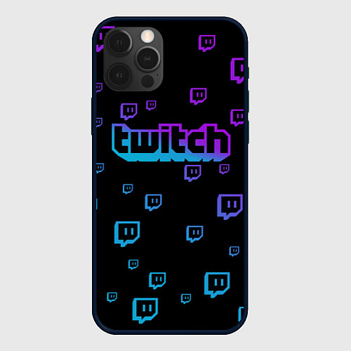 Чехол iPhone 12 Pro Max Twitch: Neon Style / 3D-Черный – фото 1