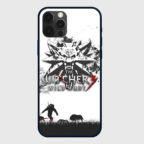 Чехол iPhone 12 Pro Max The Witcher 3: Wild Hunt / 3D-Черный – фото 1