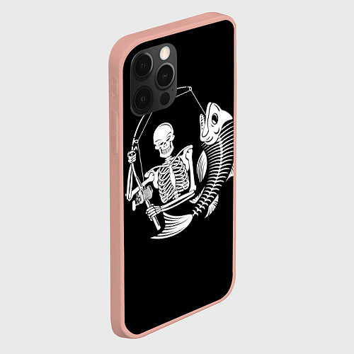 Чехол iPhone 12 Pro Max Fishing Skull / 3D-Светло-розовый – фото 2