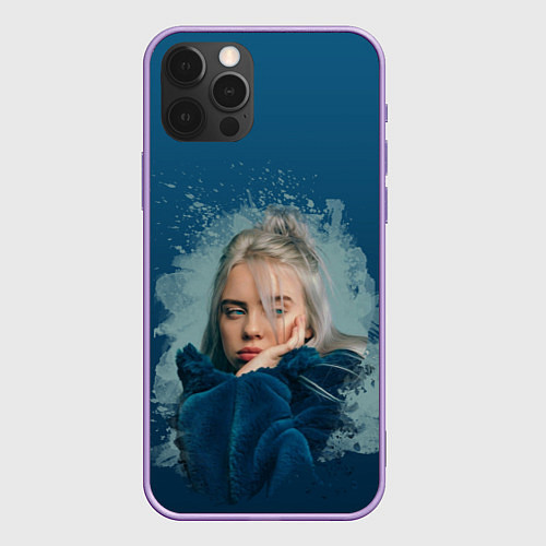 Чехол iPhone 12 Pro Max Billie Eilish: My strange addiction / 3D-Сиреневый – фото 1