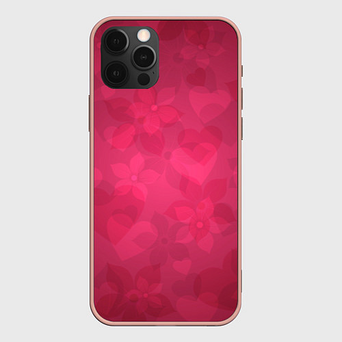Чехол iPhone 12 Pro Max Любовь и счастье / 3D-Светло-розовый – фото 1