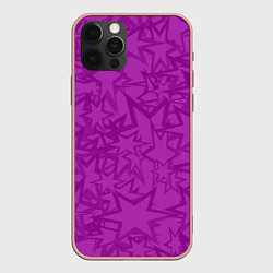 Чехол для iPhone 12 Pro Max Абстракция и звёзды, цвет: 3D-светло-розовый