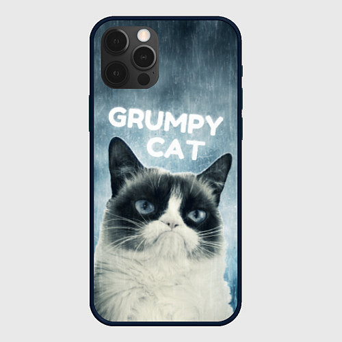 Чехол iPhone 12 Pro Max Grumpy Cat / 3D-Черный – фото 1