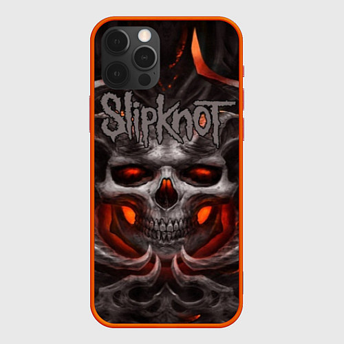 Чехол iPhone 12 Pro Max Slipknot: Hell Skull / 3D-Красный – фото 1