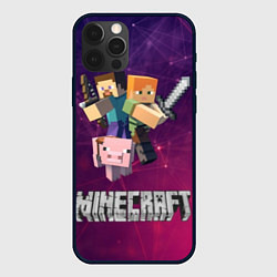 Чехол для iPhone 12 Pro Max MINECRAFT, цвет: 3D-черный