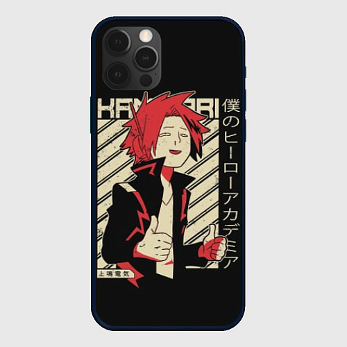 Чехол iPhone 12 Pro Max Kaminari My hero Academia / 3D-Черный – фото 1