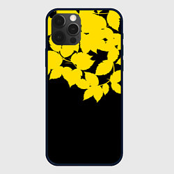 Чехол для iPhone 12 Pro Max Желтые Листья - Минимализм, цвет: 3D-черный