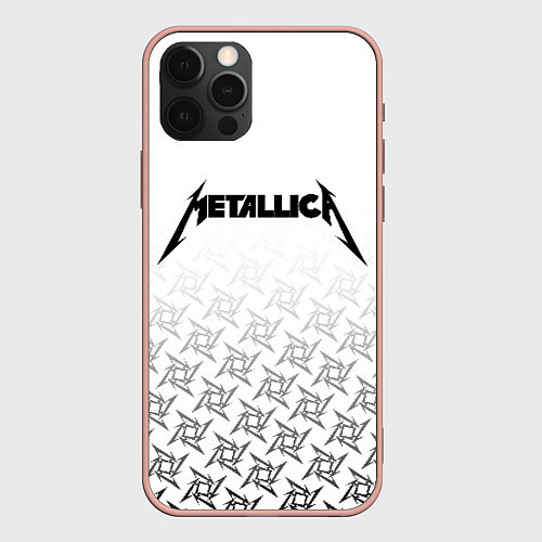 Чехол iPhone 12 Pro Max METALLICA / 3D-Светло-розовый – фото 1