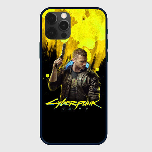 Чехол iPhone 12 Pro Max Cyberpunk 2077 / 3D-Черный – фото 1