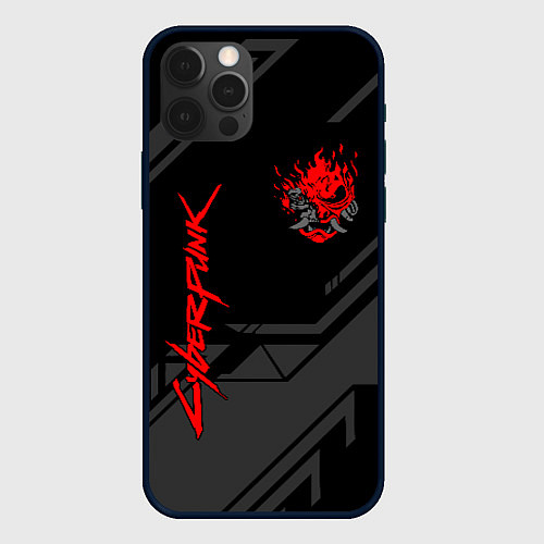 Чехол iPhone 12 Pro Max Cyberpunk 2077: Grey Samurai / 3D-Черный – фото 1