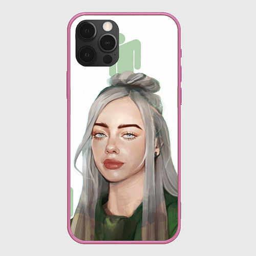 Чехол iPhone 12 Pro Max Billie Eilish / 3D-Малиновый – фото 1