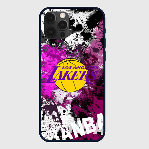 Чехол iPhone 12 Pro Max Лос-Анджелес Лейкерс, Los Angeles Lakers / 3D-Черный – фото 1