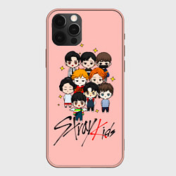 Чехол для iPhone 12 Pro Max Stray Kids, цвет: 3D-светло-розовый