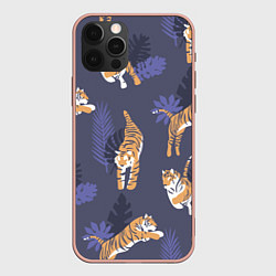 Чехол для iPhone 12 Pro Max Тигриный прайд, цвет: 3D-светло-розовый