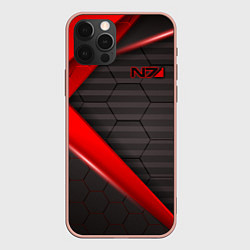 Чехол для iPhone 12 Pro Max Mass Effect N7, цвет: 3D-светло-розовый