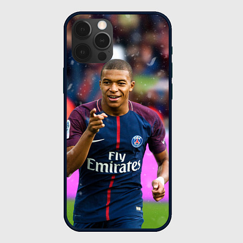 Чехол iPhone 12 Pro Max Килиан Мбаппе / 3D-Черный – фото 1