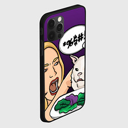 Чехол для iPhone 12 Pro Max Woman yelling at a cat, цвет: 3D-черный — фото 2