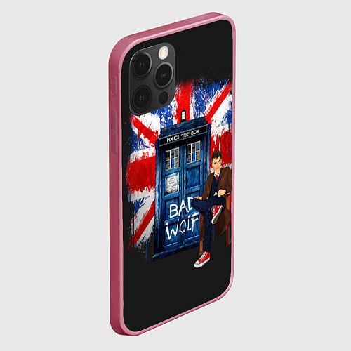 Чехол iPhone 12 Pro Max Doctor Who: Bad Wolf / 3D-Малиновый – фото 2