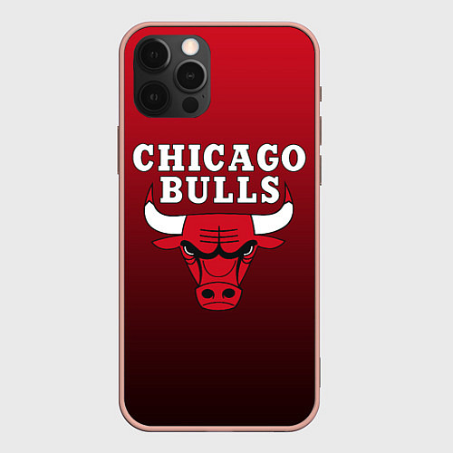 Чехол iPhone 12 Pro Max CHICAGO BULLS / 3D-Светло-розовый – фото 1