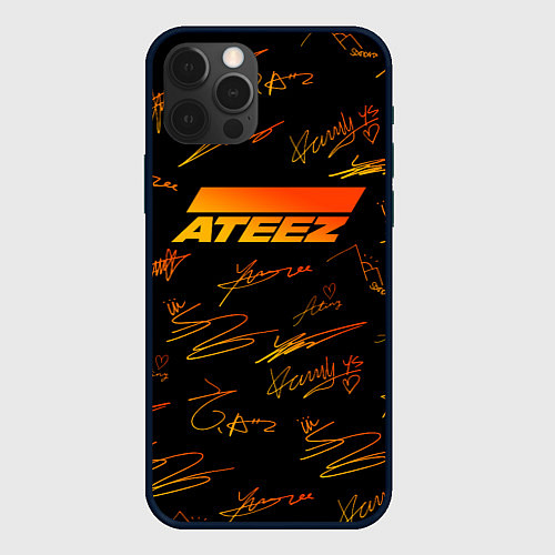 Чехол iPhone 12 Pro Max ATEEZ АВТОГРАФЫ / 3D-Черный – фото 1