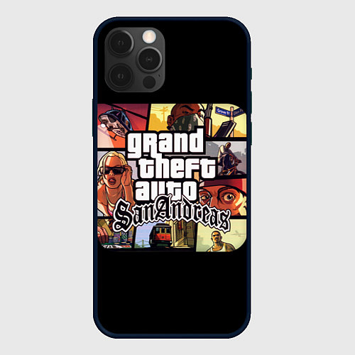 Чехол iPhone 12 Pro Max GTA SA / 3D-Черный – фото 1