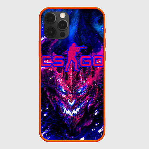 Чехол iPhone 12 Pro Max CS GO текстура ТОП / 3D-Красный – фото 1