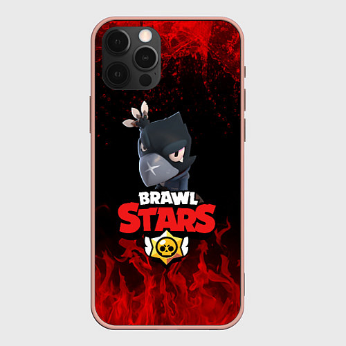 Чехол iPhone 12 Pro Max BRAWL STARS CROW / 3D-Светло-розовый – фото 1