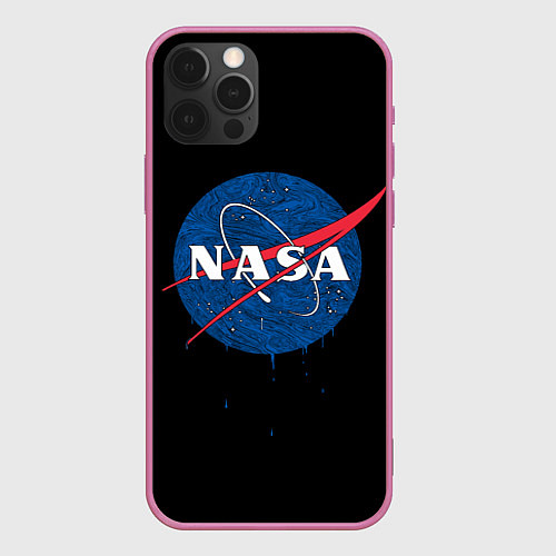 Чехол iPhone 12 Pro Max NASA Краски / 3D-Малиновый – фото 1