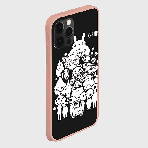 Чехол iPhone 12 Pro Max Мой сосед Тоторо Studio Ghibli / 3D-Светло-розовый – фото 2
