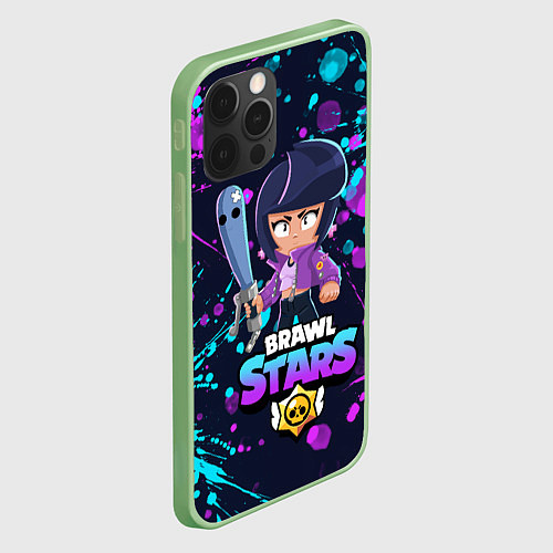 Чехол iPhone 12 Pro Max BRAWL STARS BIBI / 3D-Салатовый – фото 2