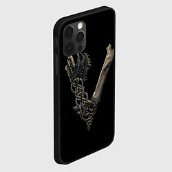 Чехол для iPhone 12 Pro Max Vikings bones logo, цвет: 3D-черный — фото 2