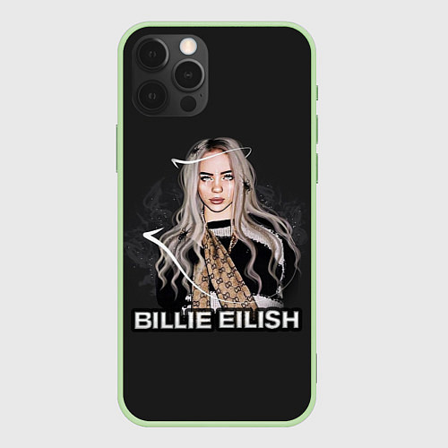 Чехол iPhone 12 Pro Max BILLIE EILISH / 3D-Салатовый – фото 1