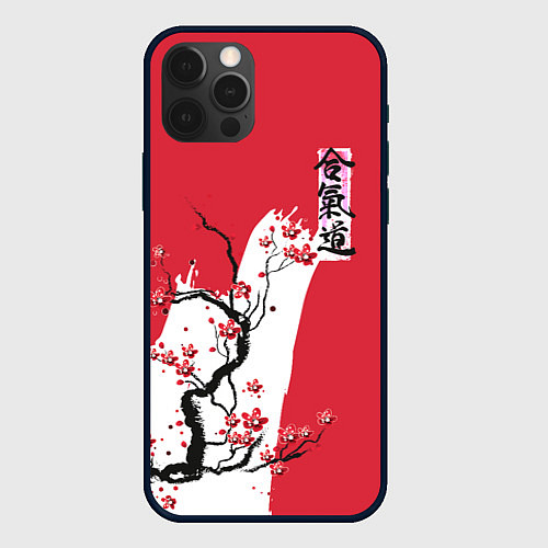 Чехол iPhone 12 Pro Max Сакура Айкидо / 3D-Черный – фото 1