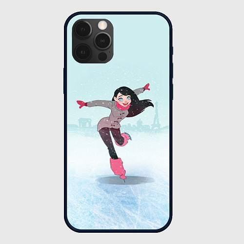 Чехол iPhone 12 Pro Max Фигурное катание / 3D-Черный – фото 1
