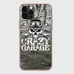 Чехол для iPhone 12 Pro Max Crazy garage, цвет: 3D-светло-розовый