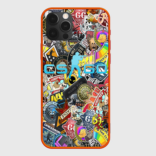 Чехол iPhone 12 Pro Max CS GO / 3D-Красный – фото 1