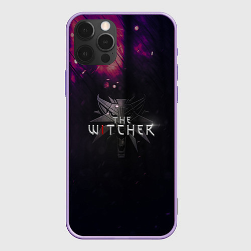 Чехол iPhone 12 Pro Max Ведьмак Witcher / 3D-Сиреневый – фото 1