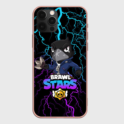 Чехол iPhone 12 Pro Max Brawl Stars CROW / 3D-Светло-розовый – фото 1