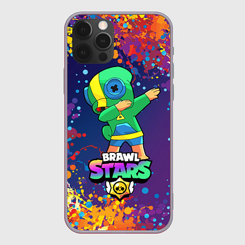 Чехол iPhone 12 Pro Max Brawl Stars Leon, Dab / 3D-Серый – фото 1