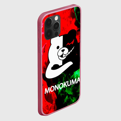 Чехол iPhone 12 Pro Max MONOKUMA / 3D-Малиновый – фото 2