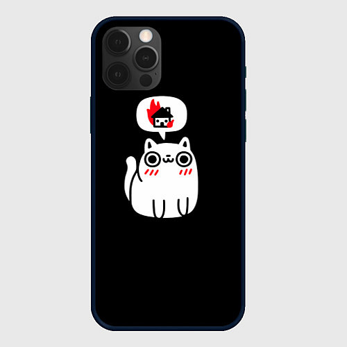 Чехол iPhone 12 Pro Max Meme cat / 3D-Черный – фото 1